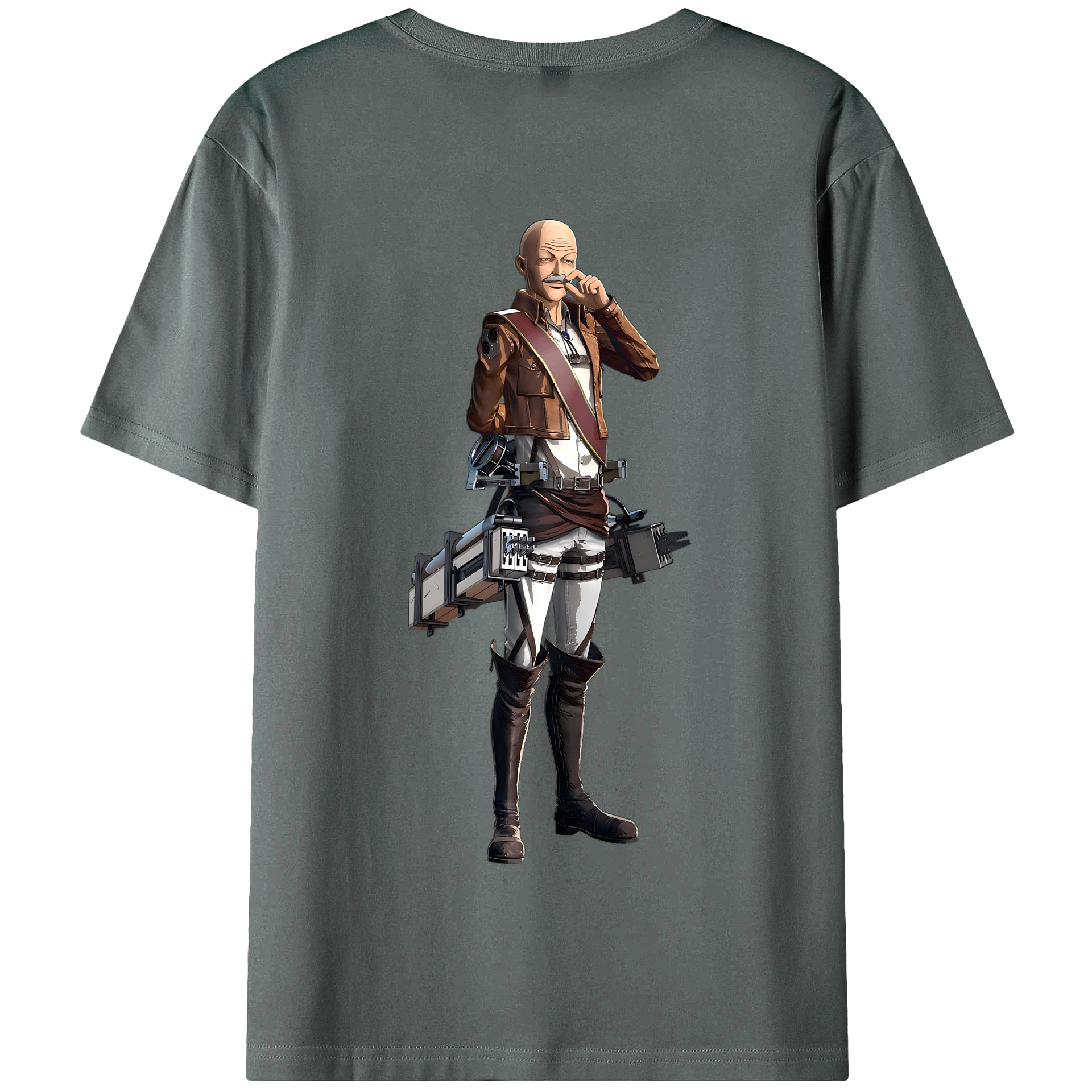 （画像用） 進撃の巨人 ドット·ピクシス Attack on Titan Dot Pixis 綿100％半袖Tシャツ（背面プリント）